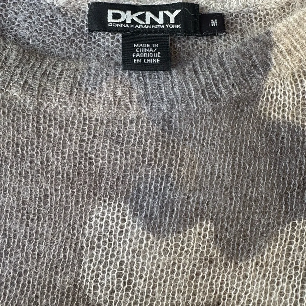 DKNY Gray and Cream Camouflage Sweater